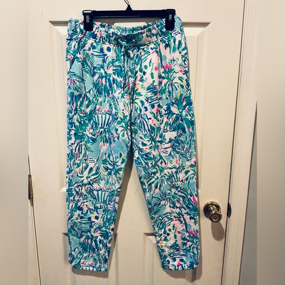 Lilly Pulitzer Tropical Emora Cabana Pant Mid Rise Cocktail Woman Size Medium - Picture 2 of 14